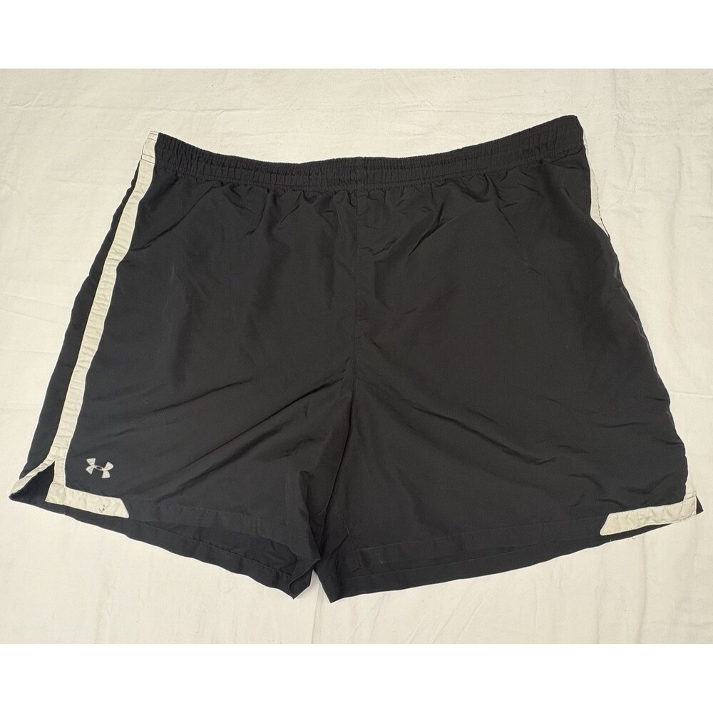 Under Armour Men’s XXL Black Running Shorts Lined Drawstring 6” Inseam